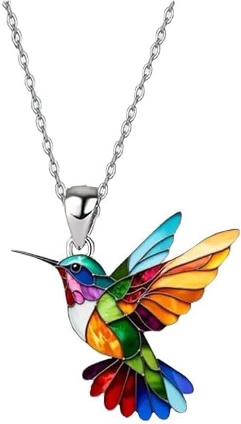 Colorful hummingbird pendant